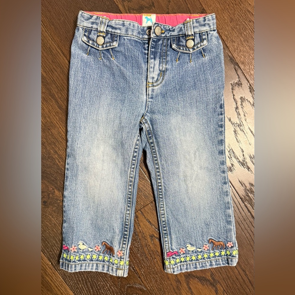 Vintage Gap Denim Toddler Girls Embroidered Horse Jeans 2 Years Farm Y2K Animals - Picture 12 of 12
